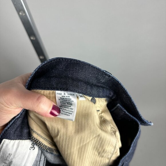 Rag & Bone Fit 2 Tonal Rinse Jeans Slim Fit Dark Wash Size 34 X 35 M1223k510ton - Picture 2 of 5